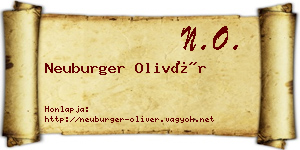 Neuburger Olivér névjegykártya